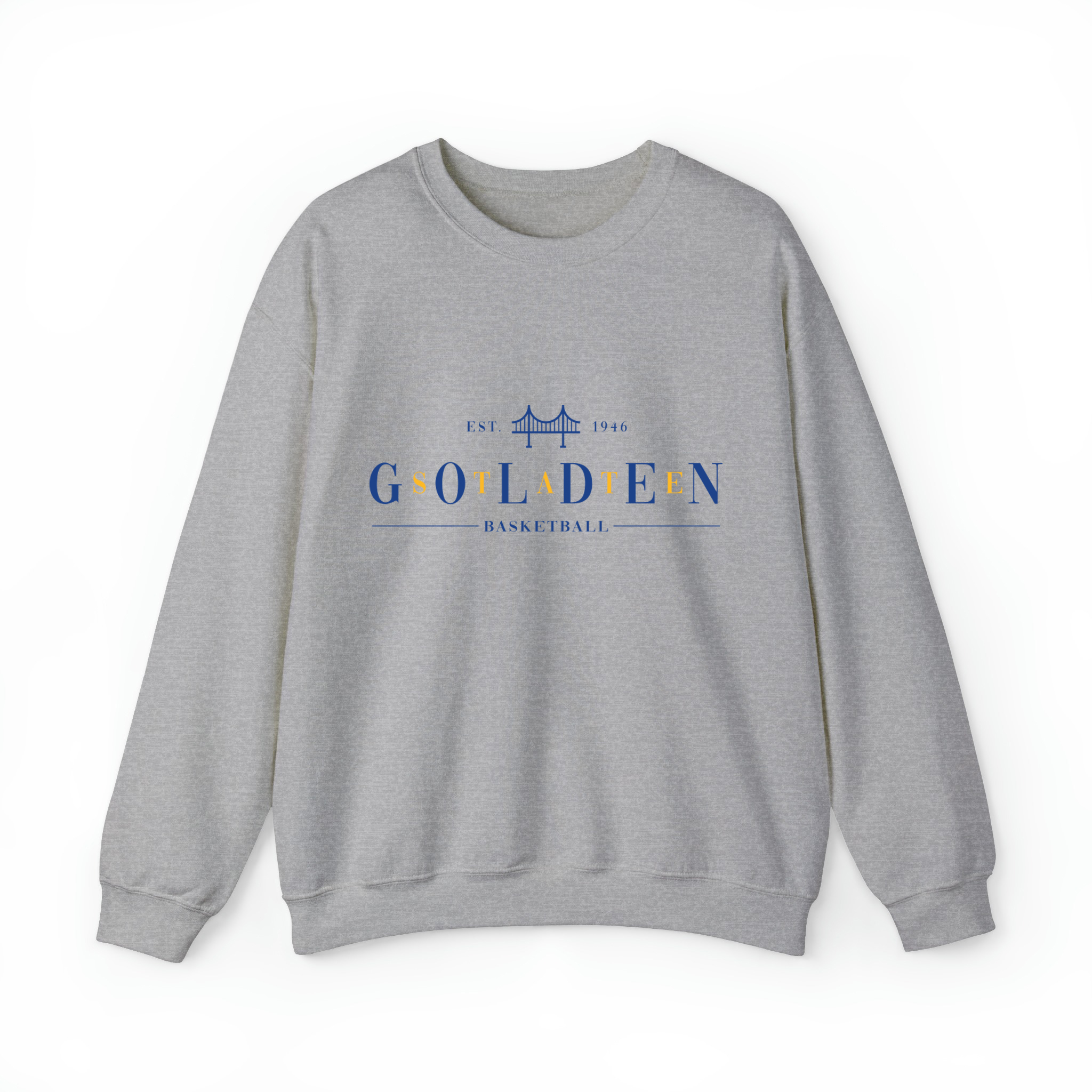 Golden State Basketball - Minimal Basketball Design Unisex Sweatshirt-Sport Grey