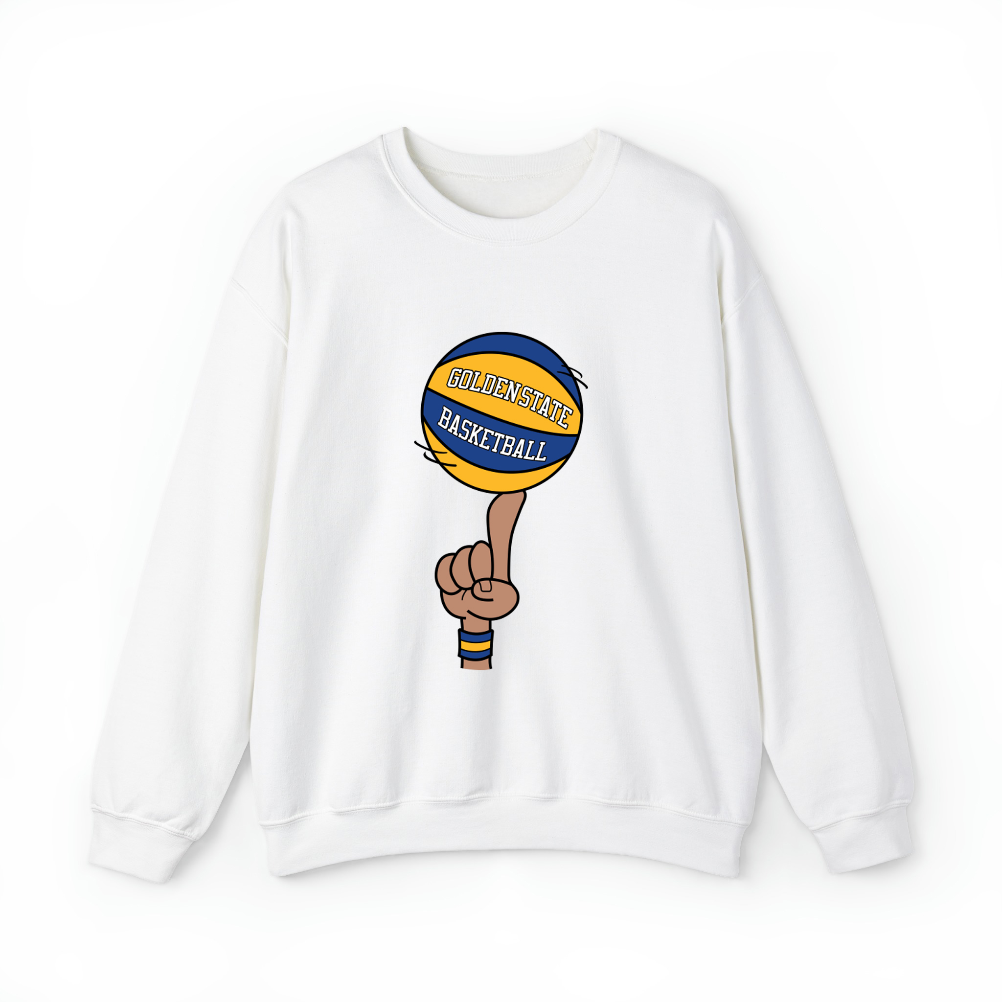 Golden State Basketball Finger Spin Unisex Sweatshirt- White