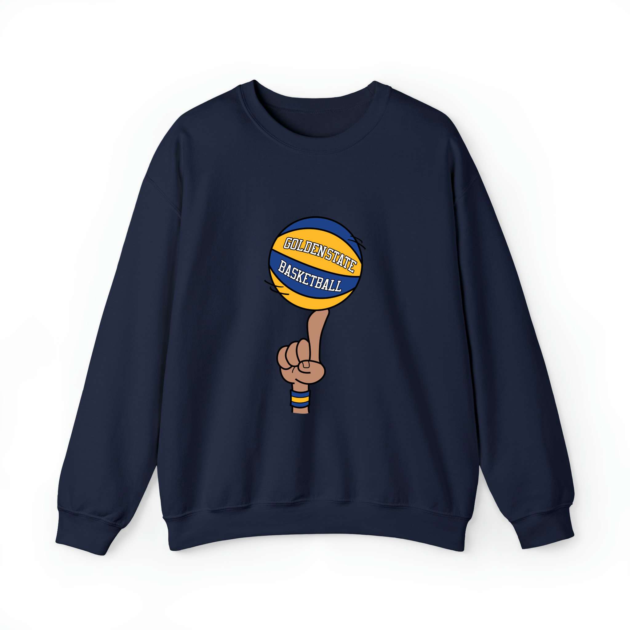 Golden State Basketball Finger Spin Unisex Sweatshirt-Navy