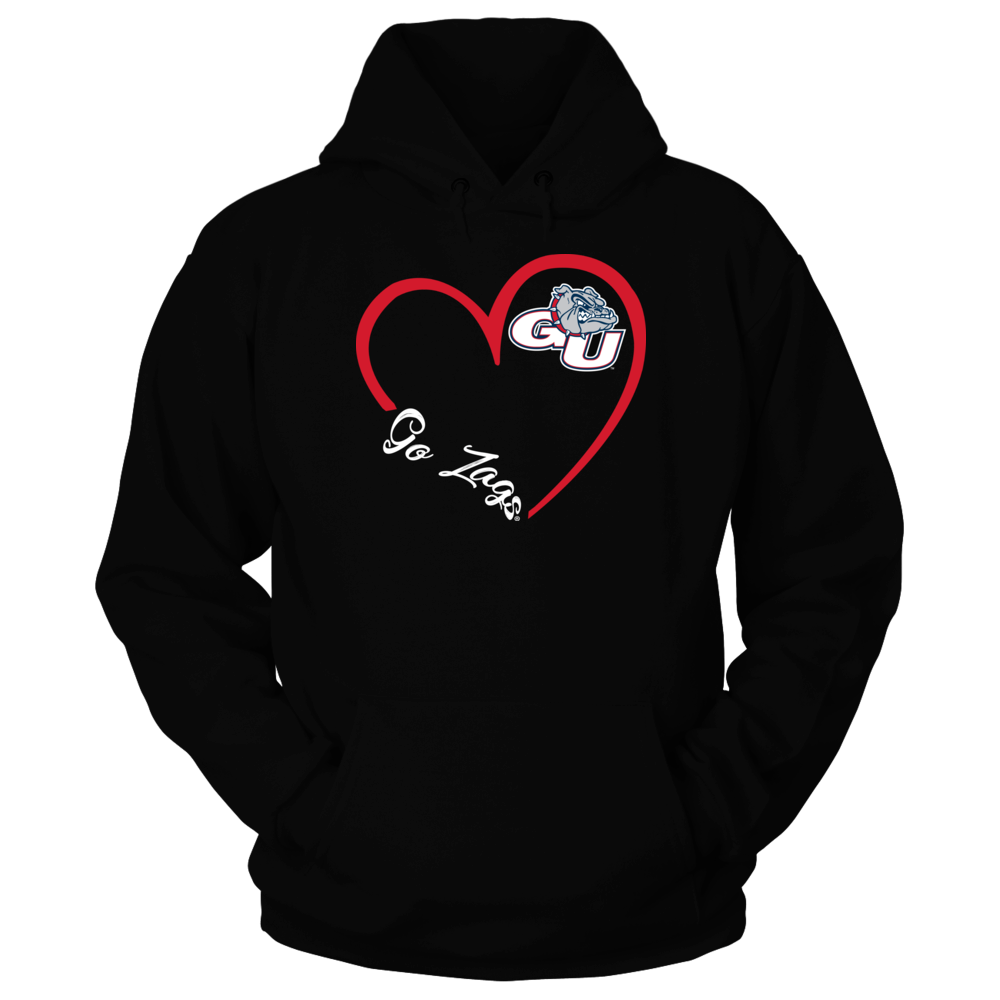 Gonzaga Bulldogs  Heart 3-4 Unisex Sweatshirt-Black