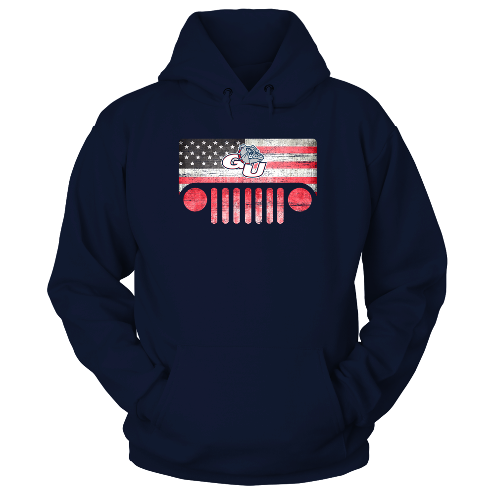 Gonzaga Bulldogs Jeep Logo  Nation Flag Unisex Hoodie-Navy