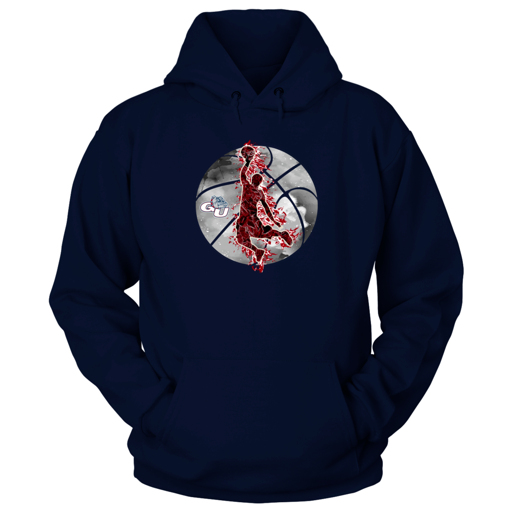 Gonzaga Bulldogs Player On Fire Inside Basketball Unisex Hoodie-Navy