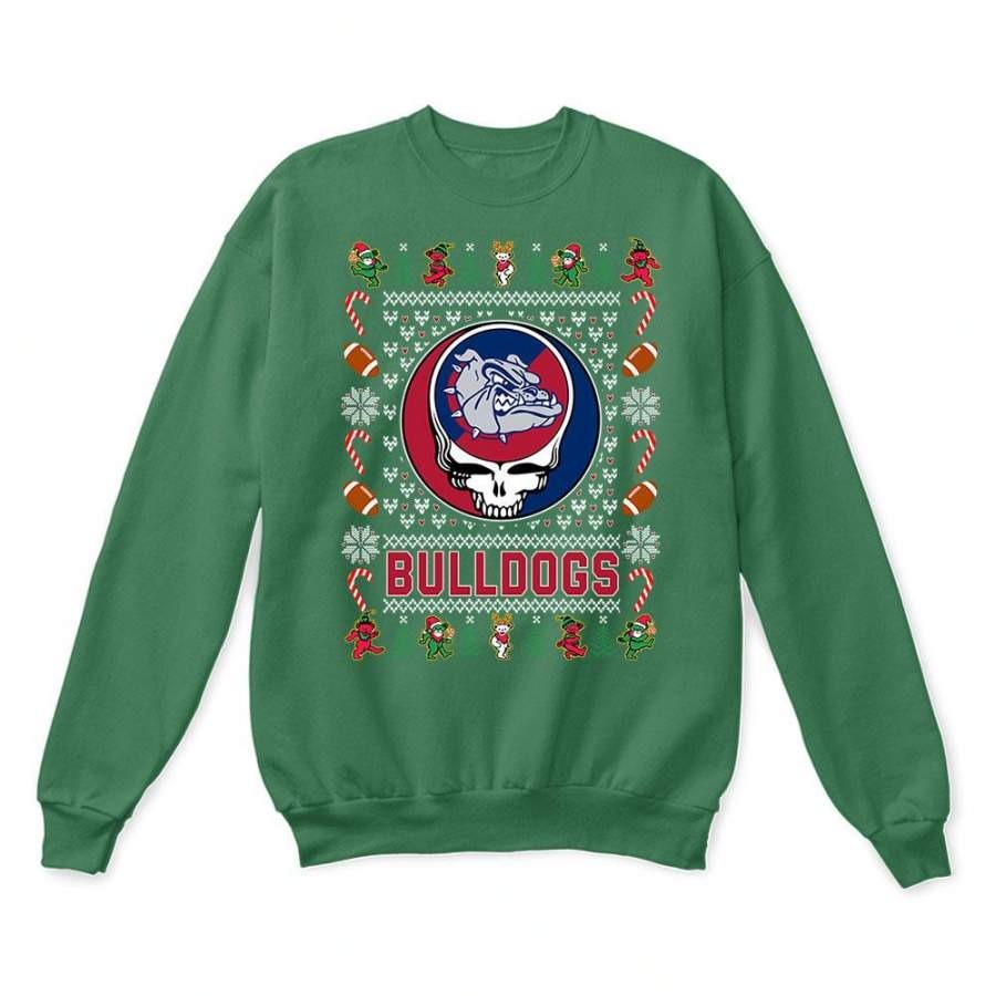 Gonzaga Bulldogs x Grateful Dead Christmas Ugly Sweatshirt-Green