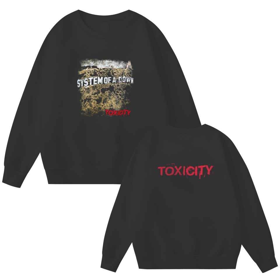 Grab It !! Vintage Early 00s SOAD System 0f A Down Toxicity 2001 Nu Metal Music Band Double Sided Sweatshirts