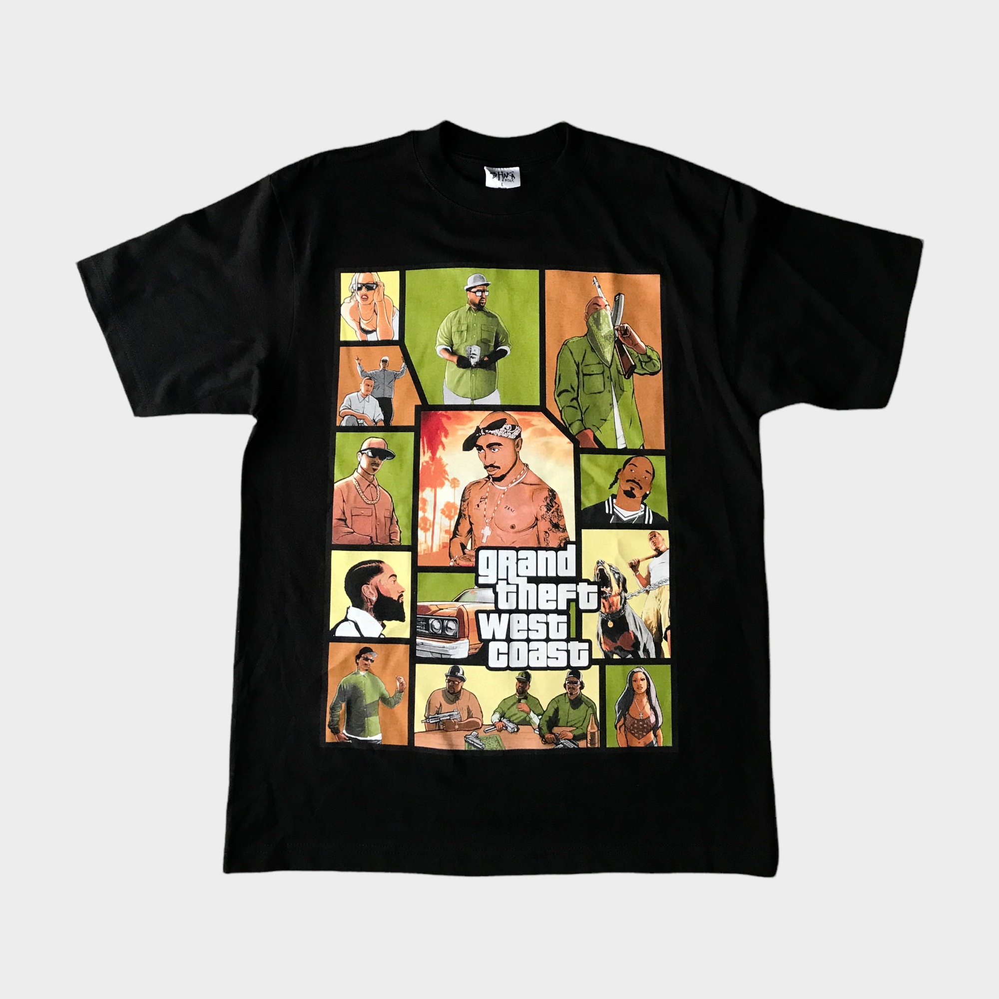 Grand Theft West Coast Heavyweight Black Graphic T-Shirt