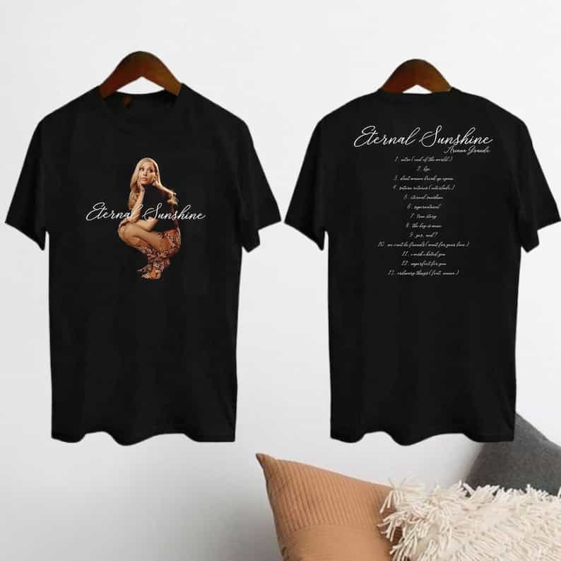 Graphic Ariana Eternal Sunshine T-Shirt, Ariana Grande Eternal Sunshine Tracks List Unisex T-Shirt Black