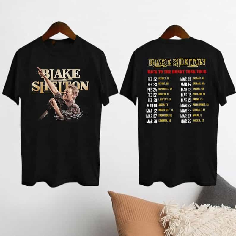 Graphic Blake Shelton The Honky Tonk 2024 Tour Unisex T-Shirt Black