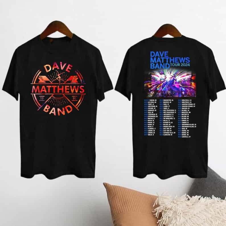 Graphic Dave Matthews Band Summer Tour 2024 Unisex T-Shirt Black