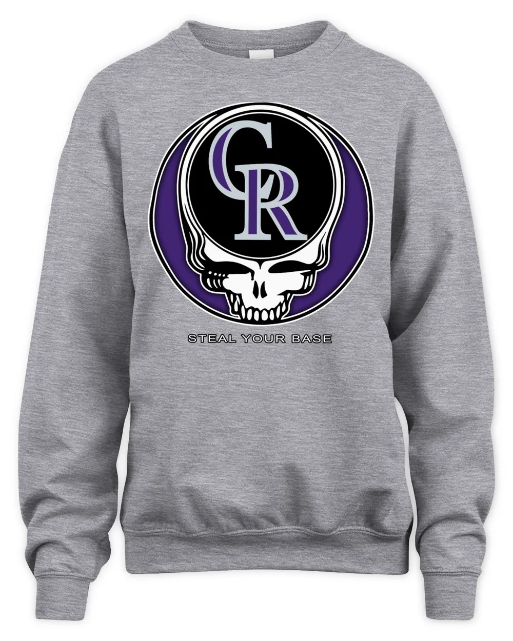 Grateful Dead x Colorado Rockies Steal Your Base SweatShirt-Sport Grey