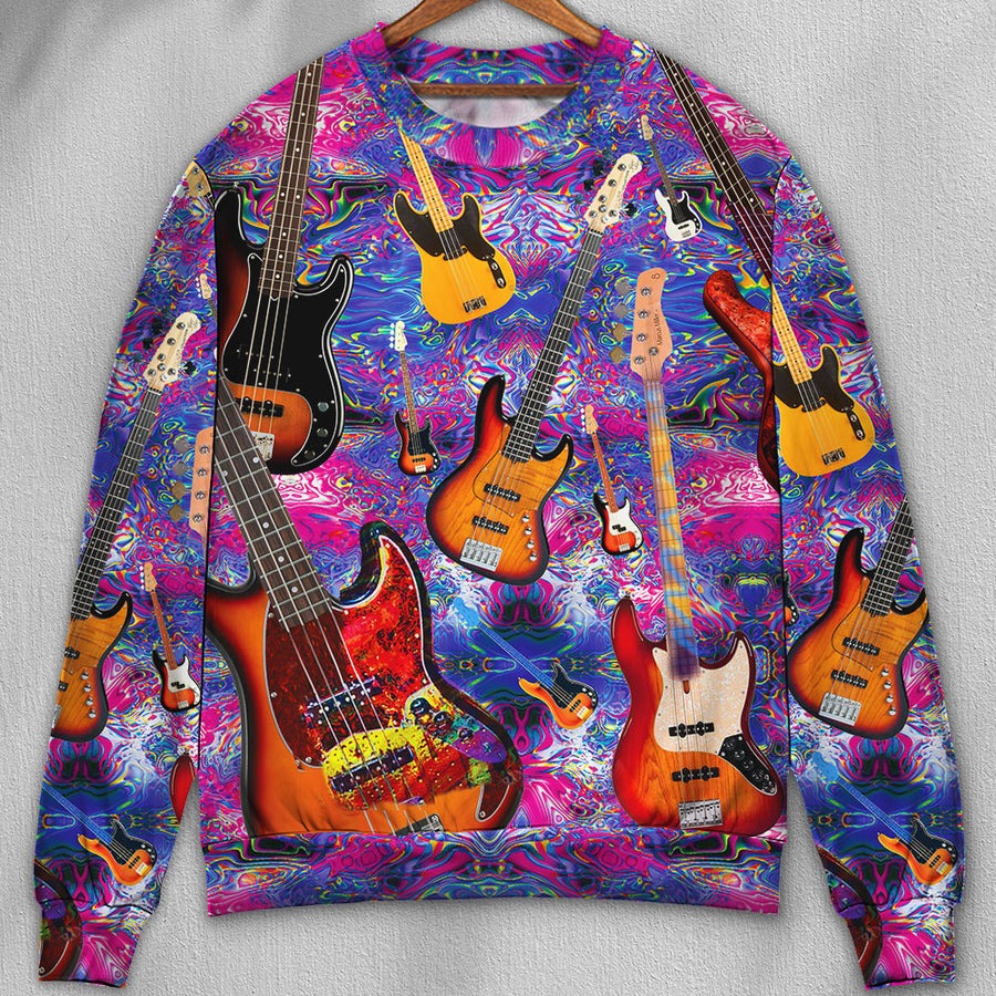 Guitar Life Love Purple Style - Sweater - Ugly Christmas Sweaters