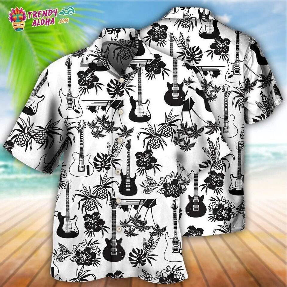 Guitar Music With Electric Guitar Hawaiian Shirt For Fans, S-5XL US Size