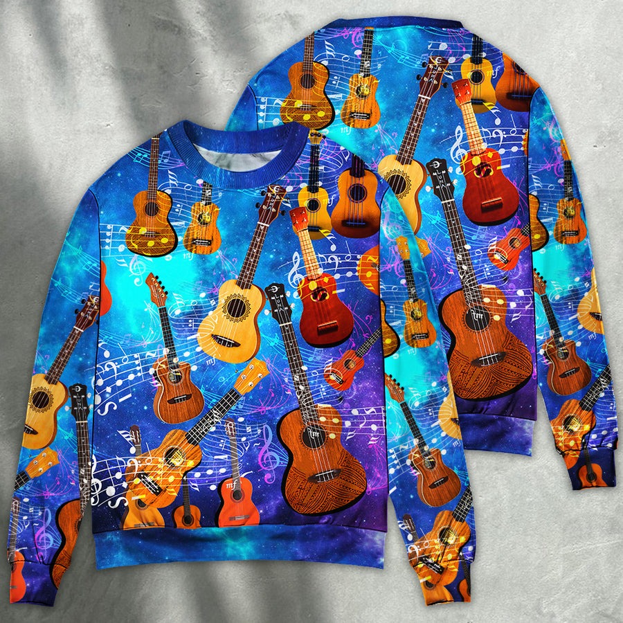 Guitar Ukulele Love Forever - Sweater - Ugly Christmas Sweater