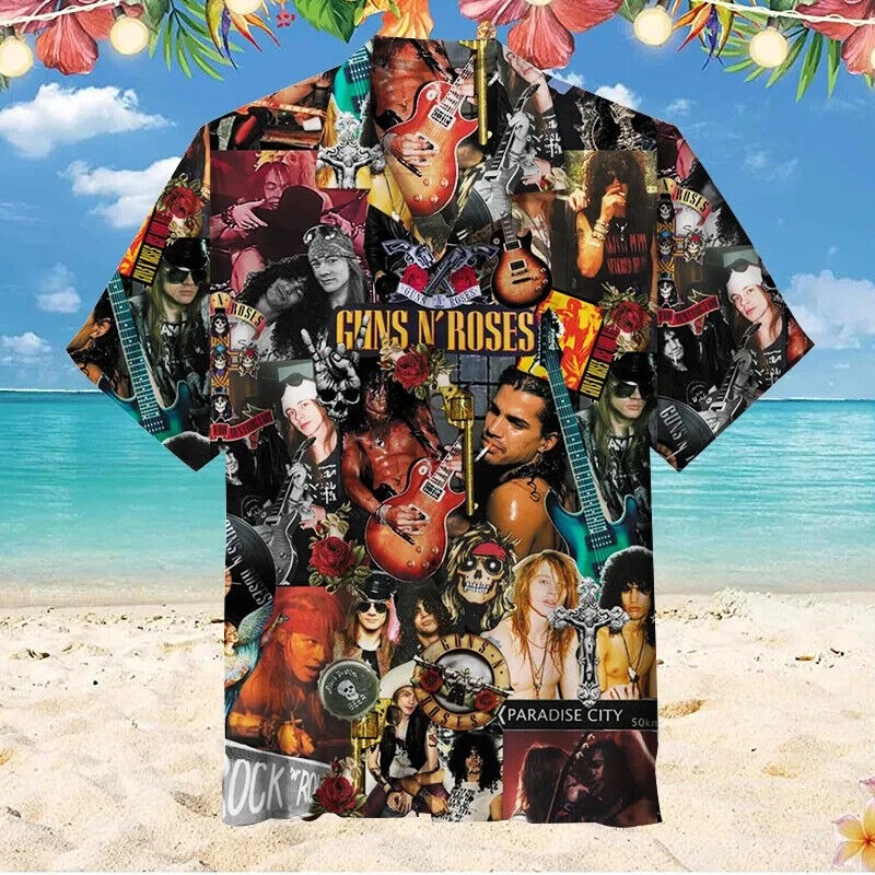 Guns N' Roses Unisex Hawaiian Shirt, S-5XL US Size, Gift For Men, 6 Styles