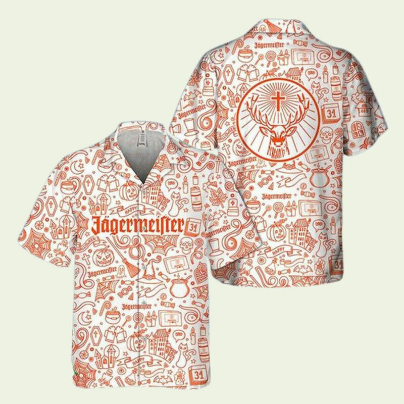 HALLOWEEN DOODLE ART JAGERMEISTER HAWAIIAN SHIRT