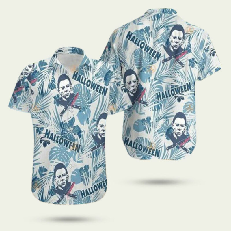 HALLOWEEN MICHAEL MYERS FLORAL HAWAIIAN SHIRT