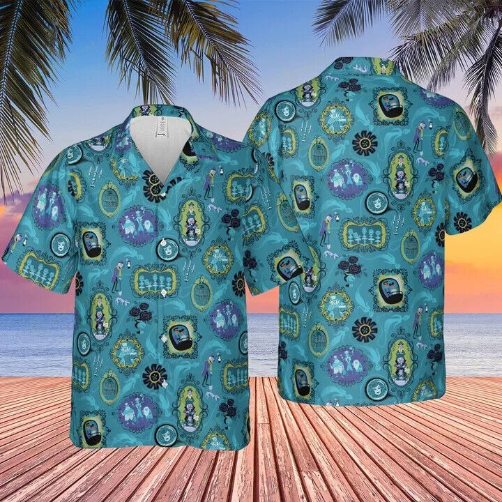 HAUNTED MANSION PATTERN HAWAIIAN SHIRT, Gift For Men, S-5XL US Size