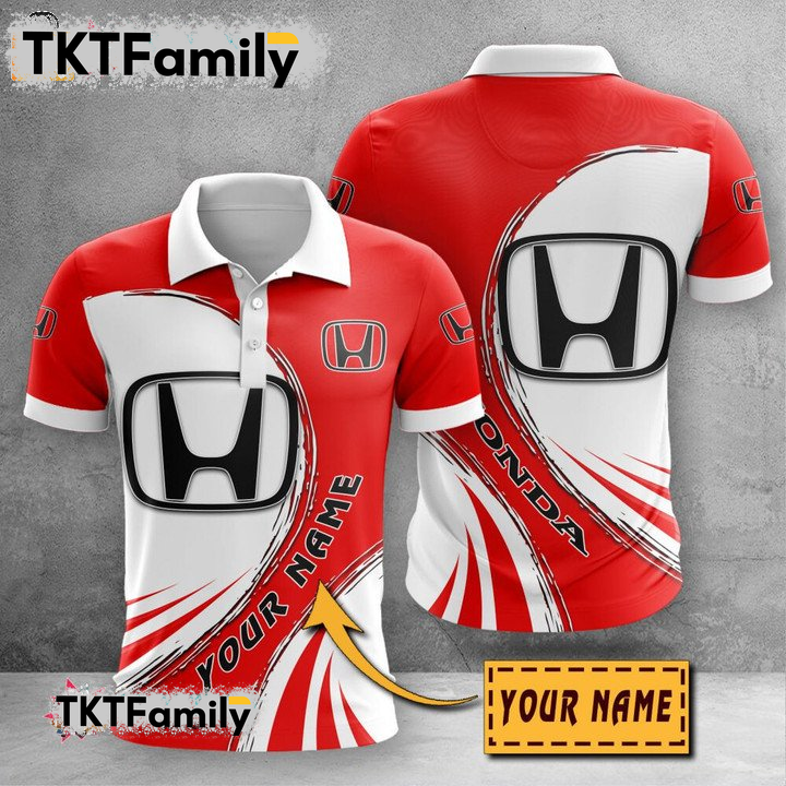 HONDA Custom Name 3D Polo Shirt TKT Familys