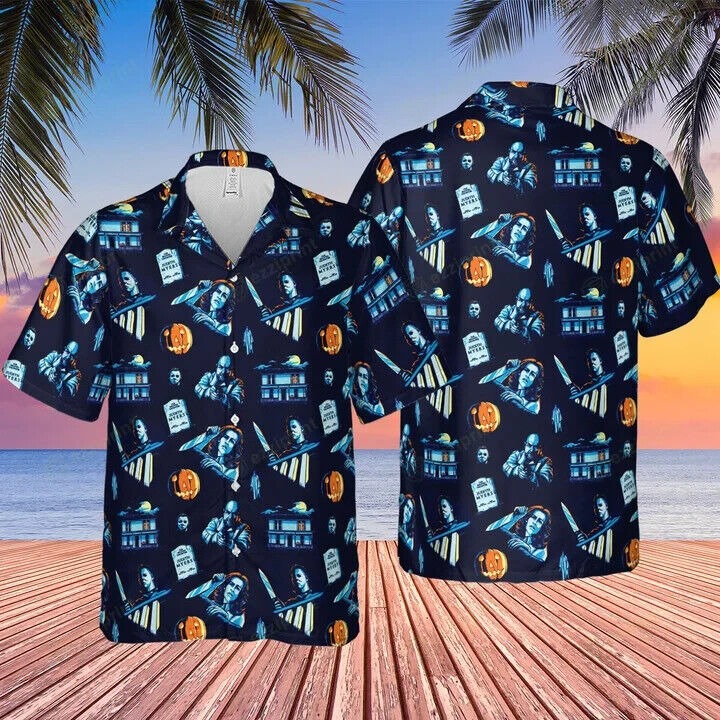 HORROR SLASHER MICHAEL MYERS HALLOWEEN HAWAIIAN SHIRT, S-5XL US Size