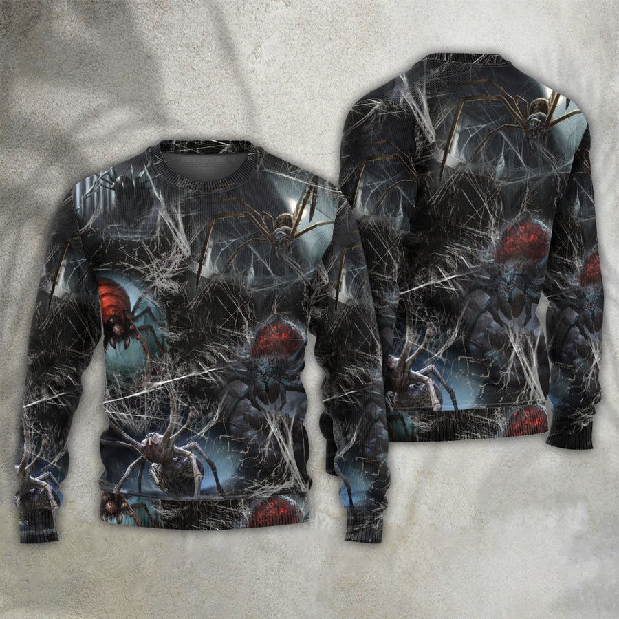 Halloween Spider Dark Scary - Sweater - Ugly Christmas Sweaters