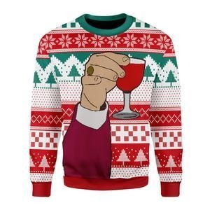 Hand Leo Laughing Meme Ugly Christmas Sweater