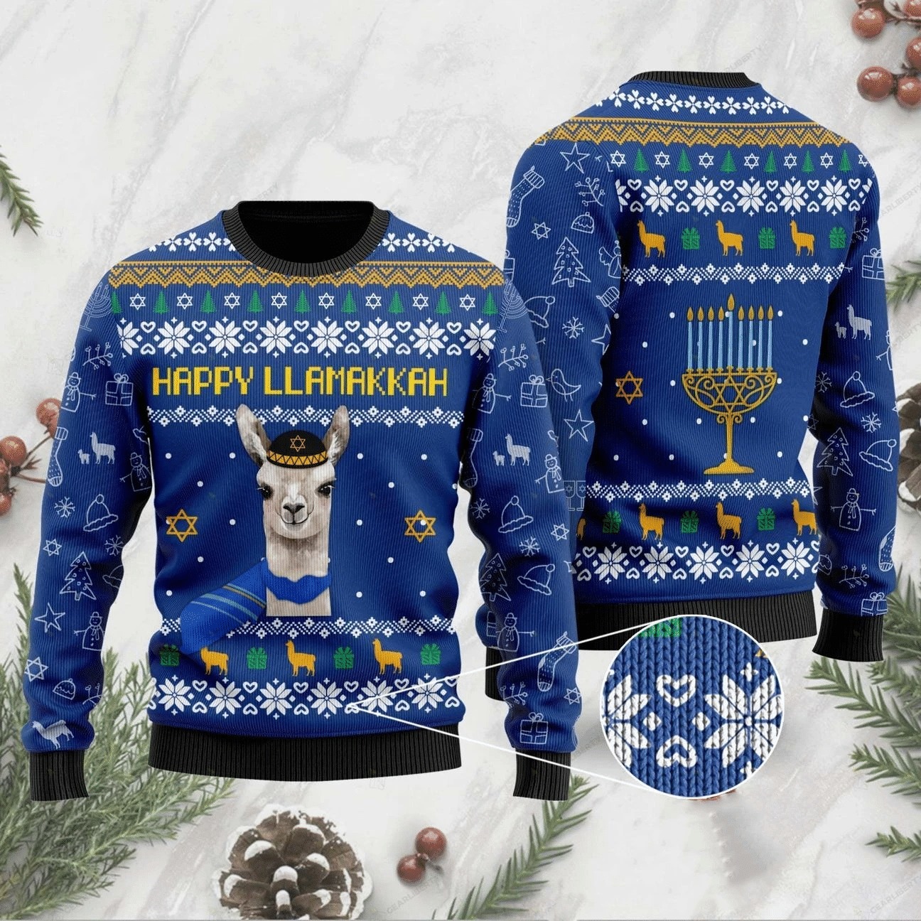 Happy Llamakkah Ugly Christmas Sweater