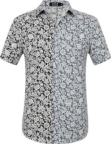 Hawaiian Shirt for Men, Beach Shirts for Men, Gift For Men, Black Blue, S-5XL