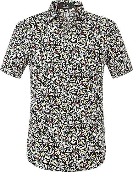 Hawaiian Shirt for Men, Beach Shirts for Men, Gift For Men, Black, S-5XL