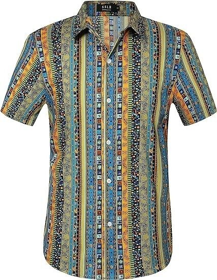 Hawaiian Shirt for Men, Beach Shirts for Men, Gift For Men, Green Yellow, S-5XL