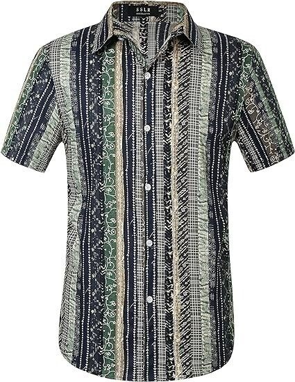 Hawaiian Shirt for Men, Beach Shirts for Men, Gift For Men, Navy Green, S-5XL