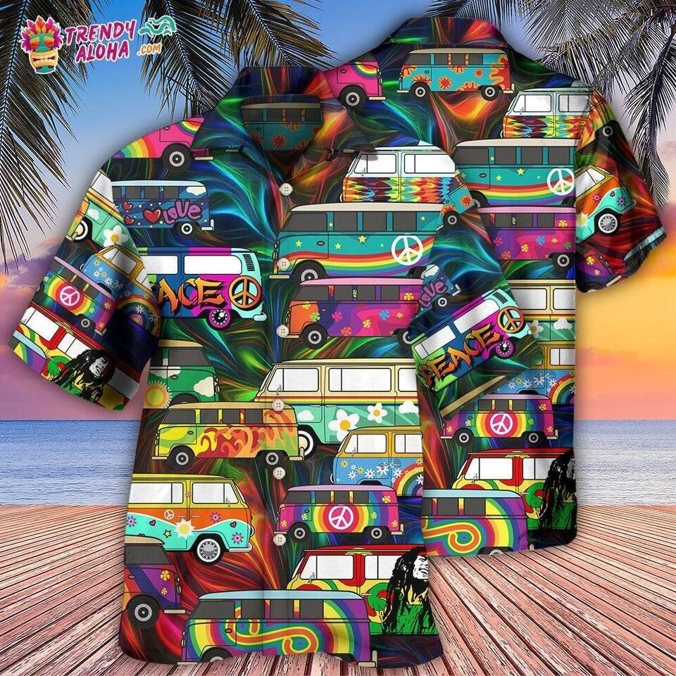 Hippie Bus Colorful Style Hawaiian Shirt, Gift for men, Women, S-5XL US Size