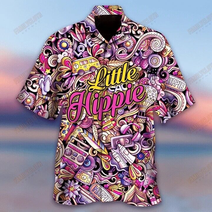 Hippie Items Little Pink Hawaiian Shirt , Family Beach Shirt, S-5XL US Size