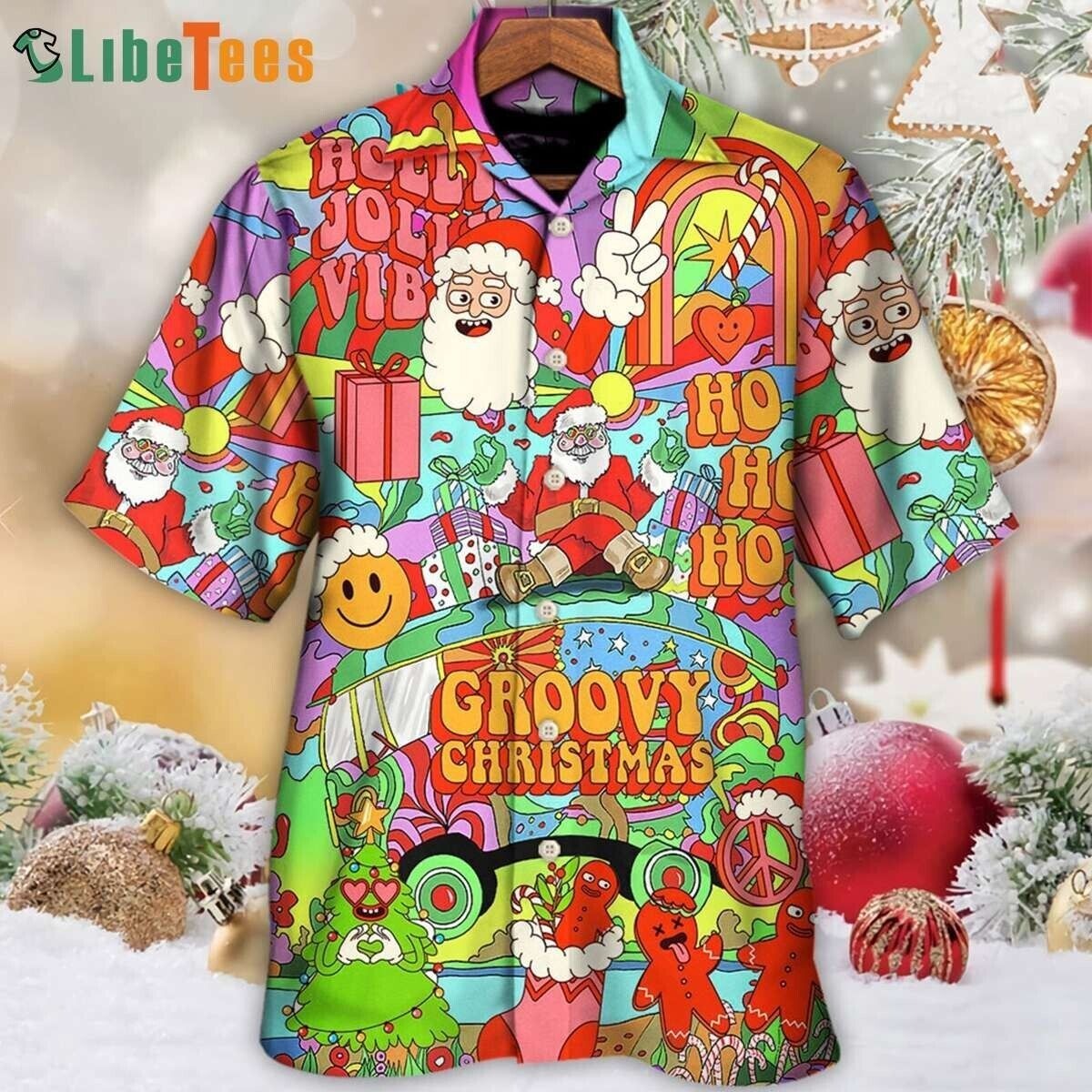 Hippie Santa Bus Peace, Santa Trend Hawaiian Shirt, Gift for men, S-5XL US Size