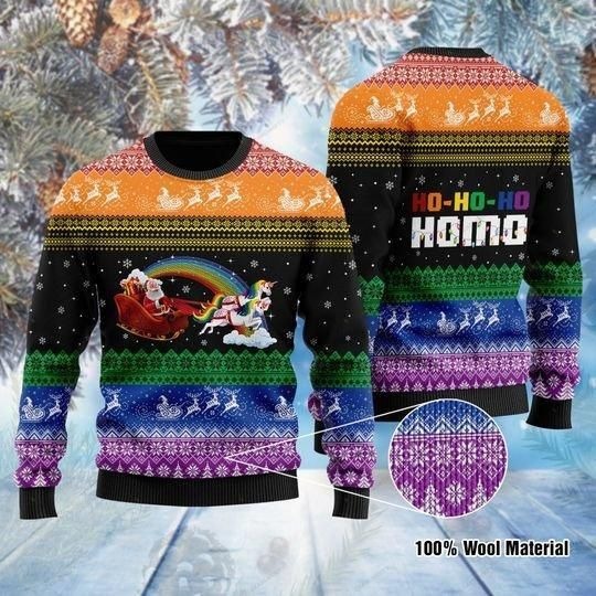 Ho-Ho-Ho Homo Gay Ugly Christmas Sweater