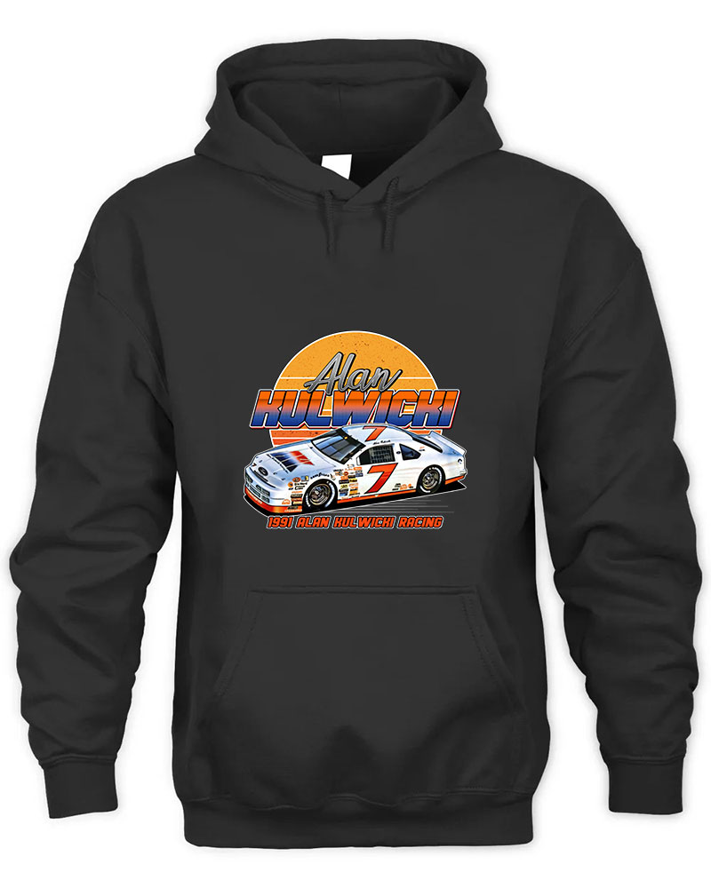 Alan Kulwicki 7 90s Retro Graphic Tee Unisex Hooded