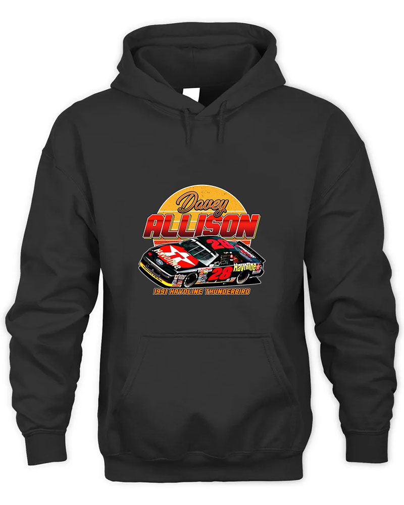 Davey Allison 28 90s Retro Graphic Tee Unisex Hooded