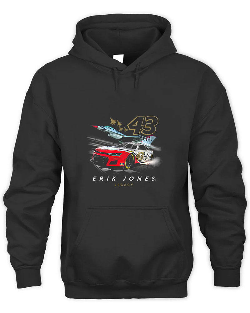 Erik Jones Legacy 43 Air Force Jet Graphic Tee Unisex Hooded