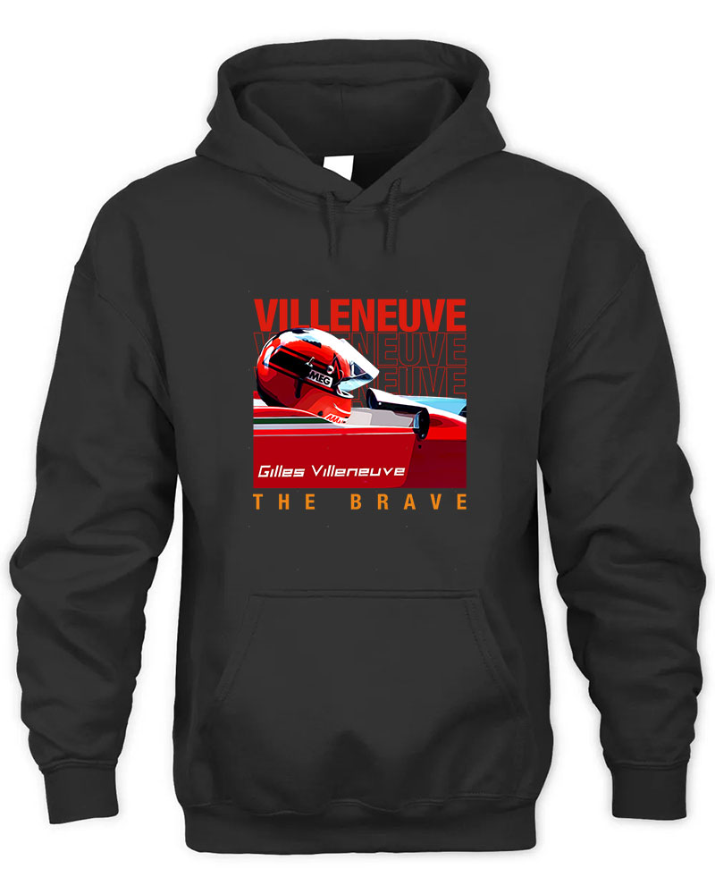 Gilles Villeneuve The Brave Legends Retro Graphic Tee Unisex Hooded