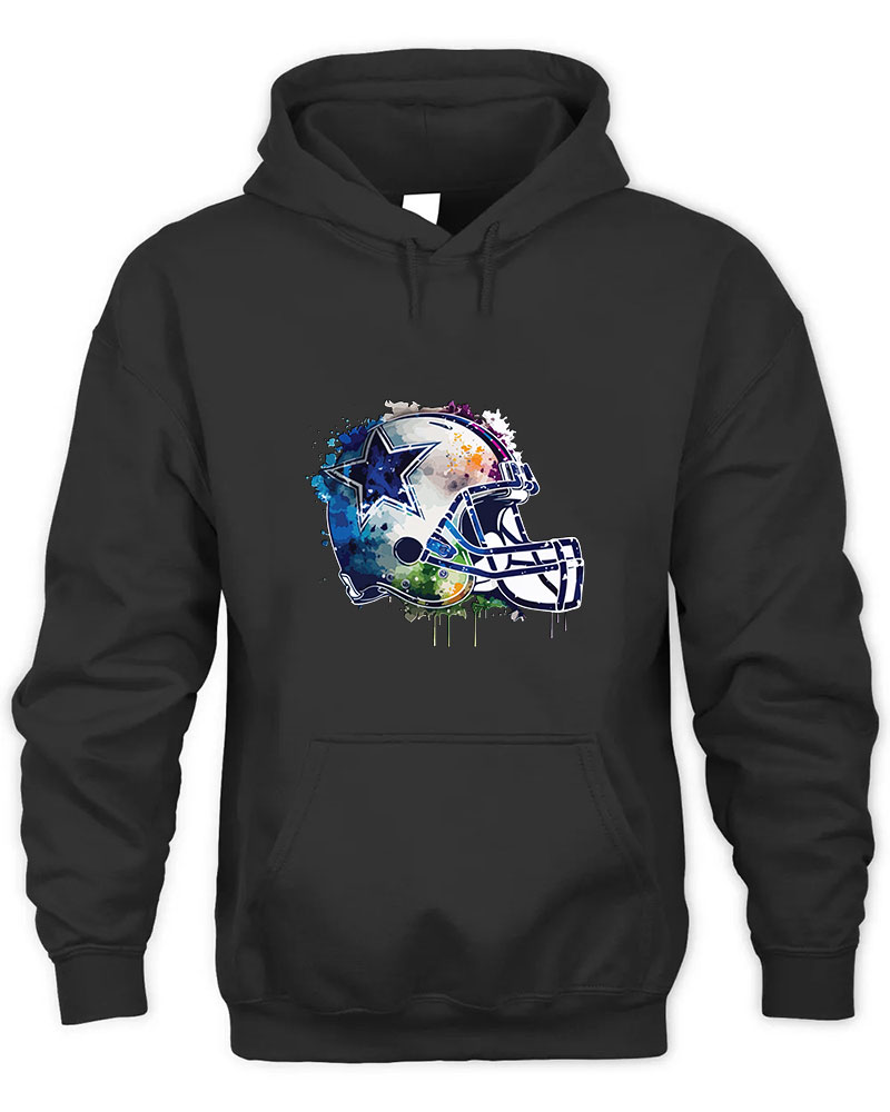 Vintage Dallas Cowboys Helmet Retro Graphic Tee Unisex Hooded-Black