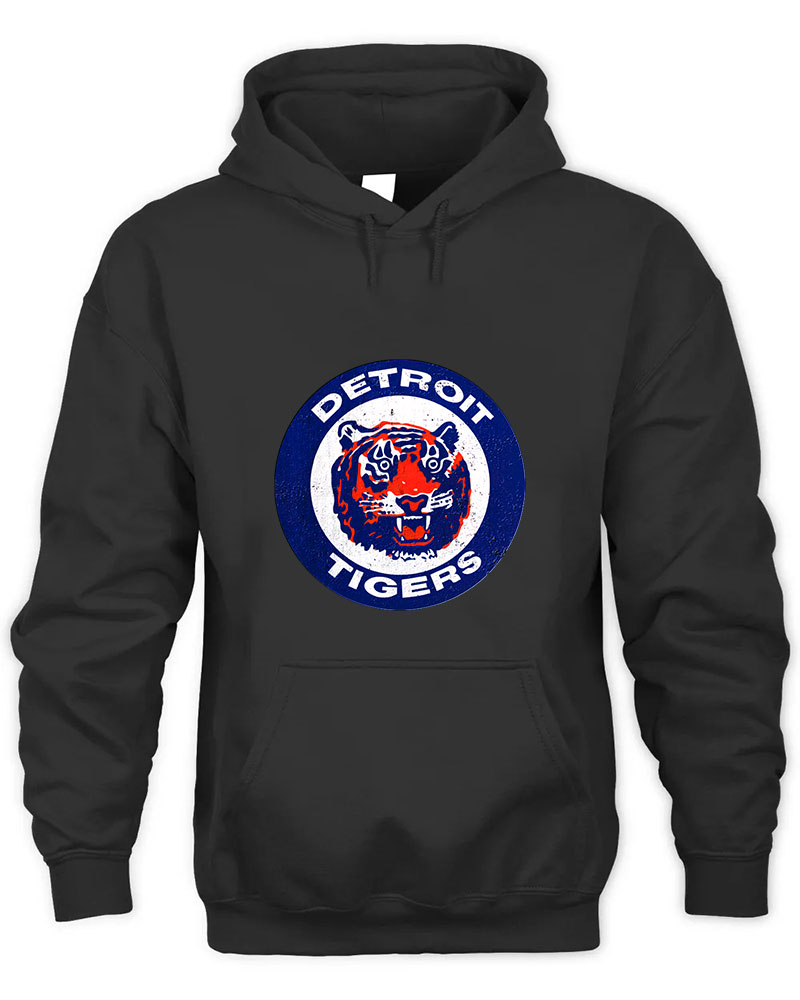 Vintage Detroit Tigers Graphic Tee Unisex Hooded-Black