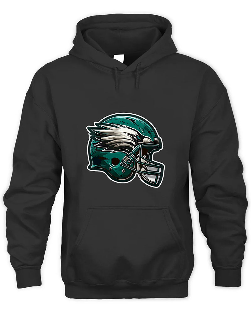 Vintage Go Birds Helmet Graphic Tee Unisex Hooded-Black