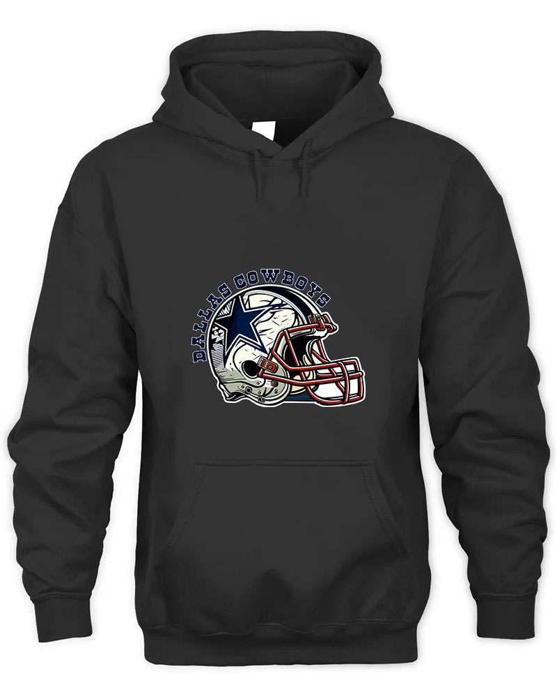 Vintage Go Dallas Cowboys Graphic Tee Unisex Hooded-Black