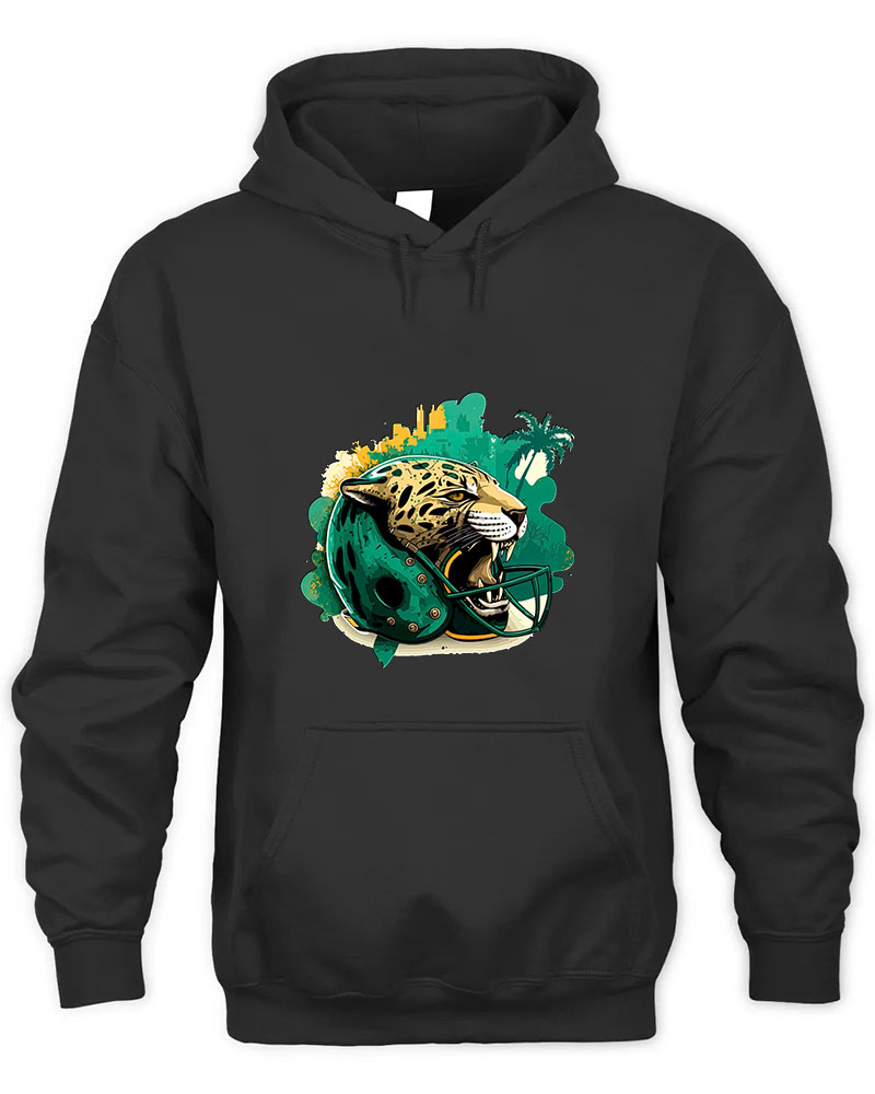 Vintage Jags Graphic Tee Unisex Hooded-Black