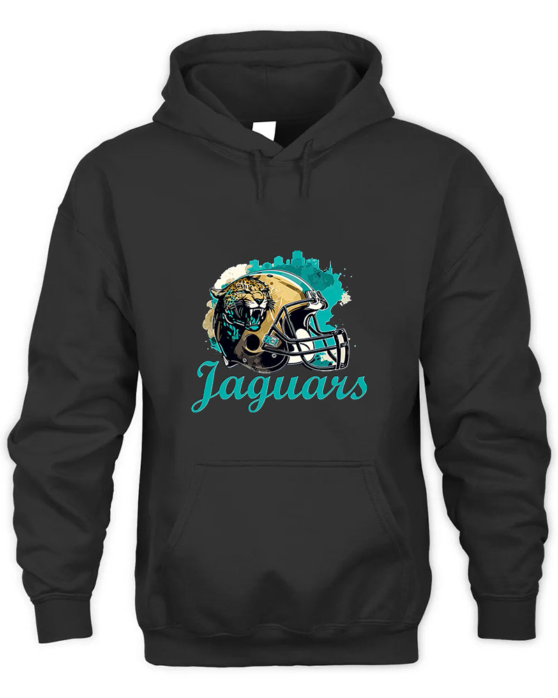 Vintage Jaguars Football Team Graphic Tee Unisex Hooded-Black