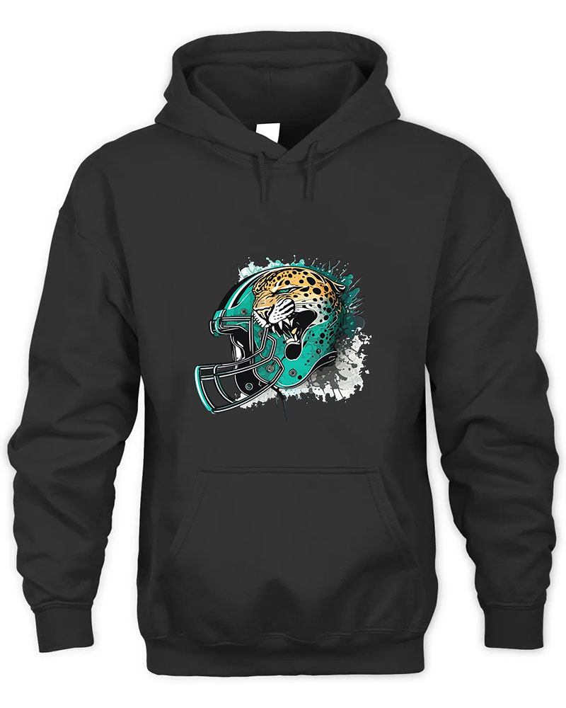 Vintage Jaguars Team Graphic Tee Unisex Hooded-Black