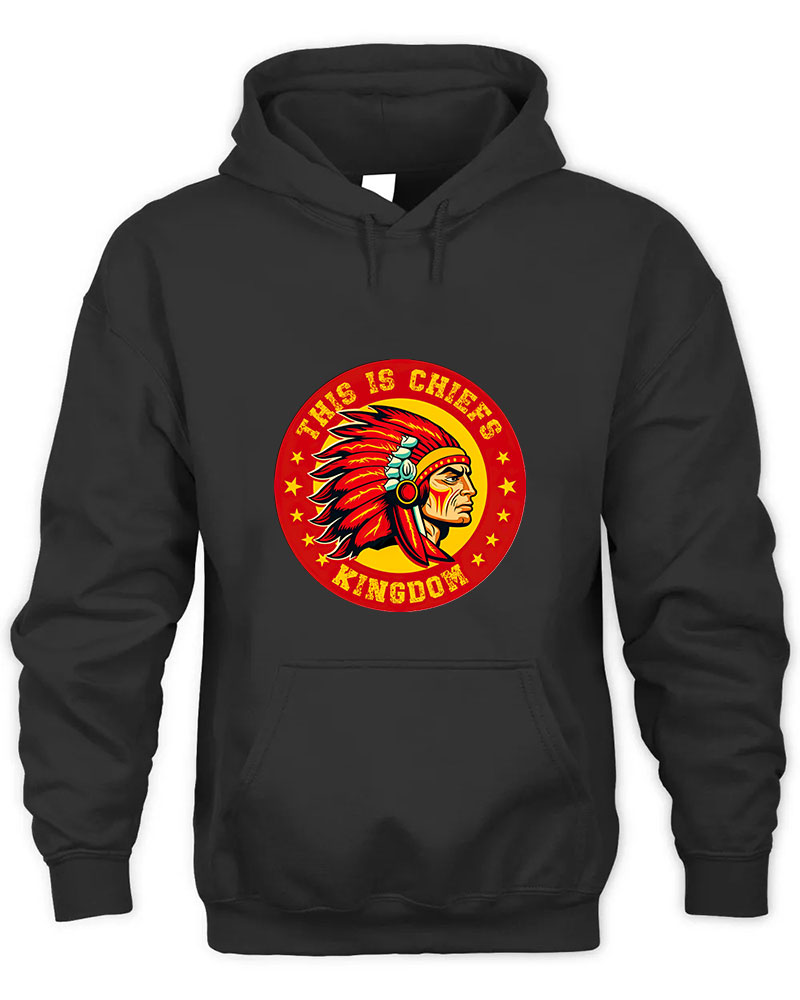 Vintage Kansas City Chiefs Retro Graphic Tee Unisex Hooded-Black