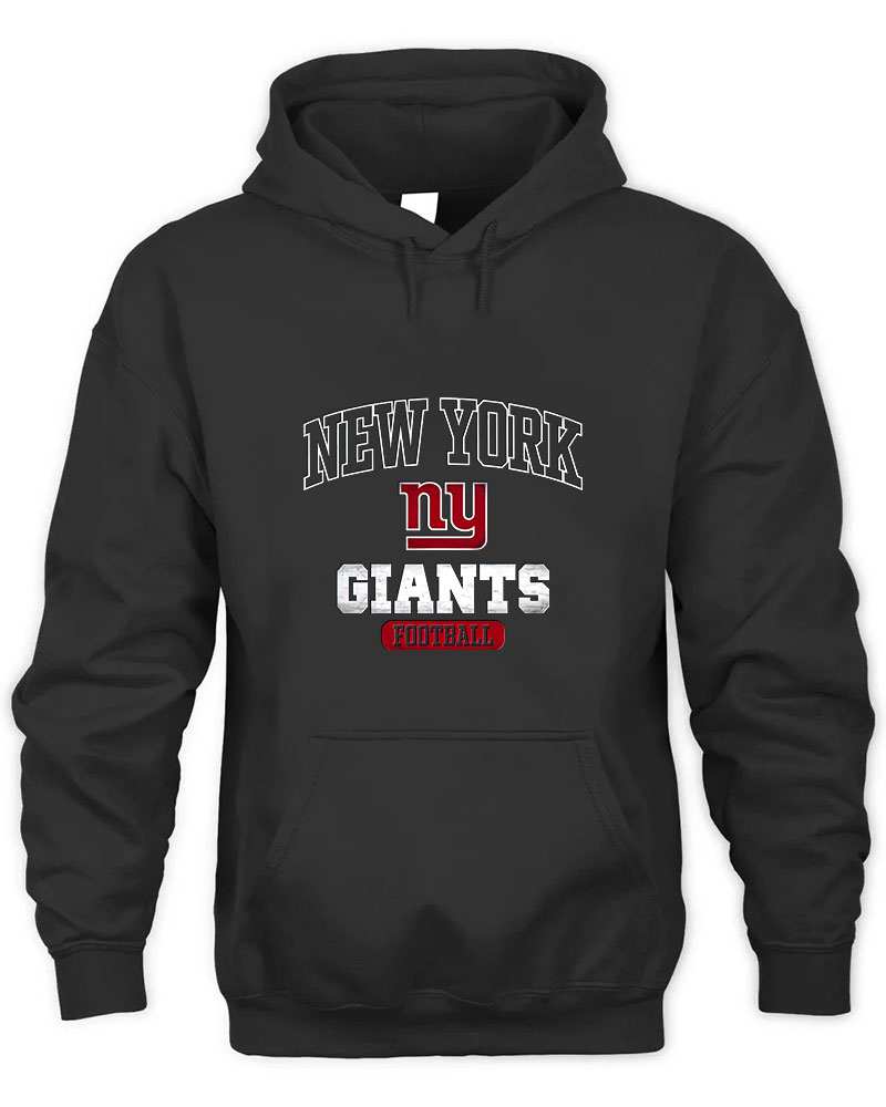 Vintage New York Giants Football Graphic Tee Unisex Hooded-Black