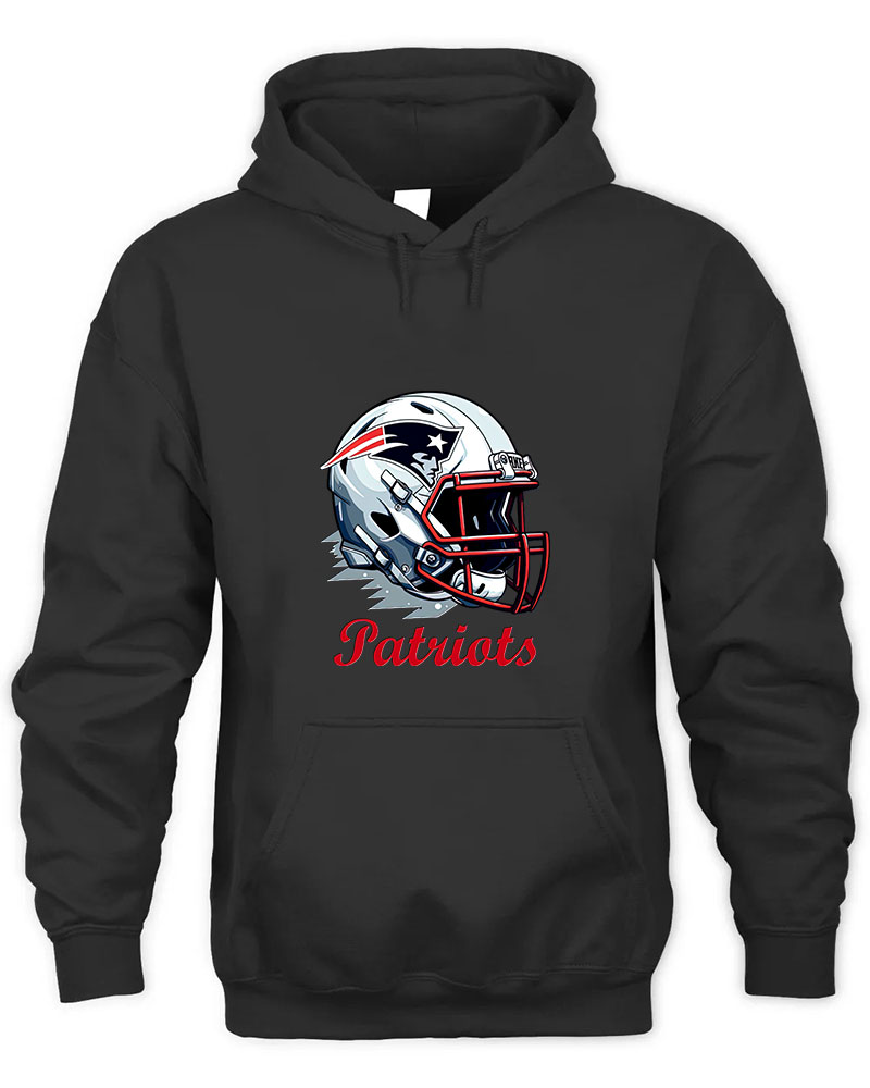 Vintage Patriots Graphic Tee Unisex Hooded-Black