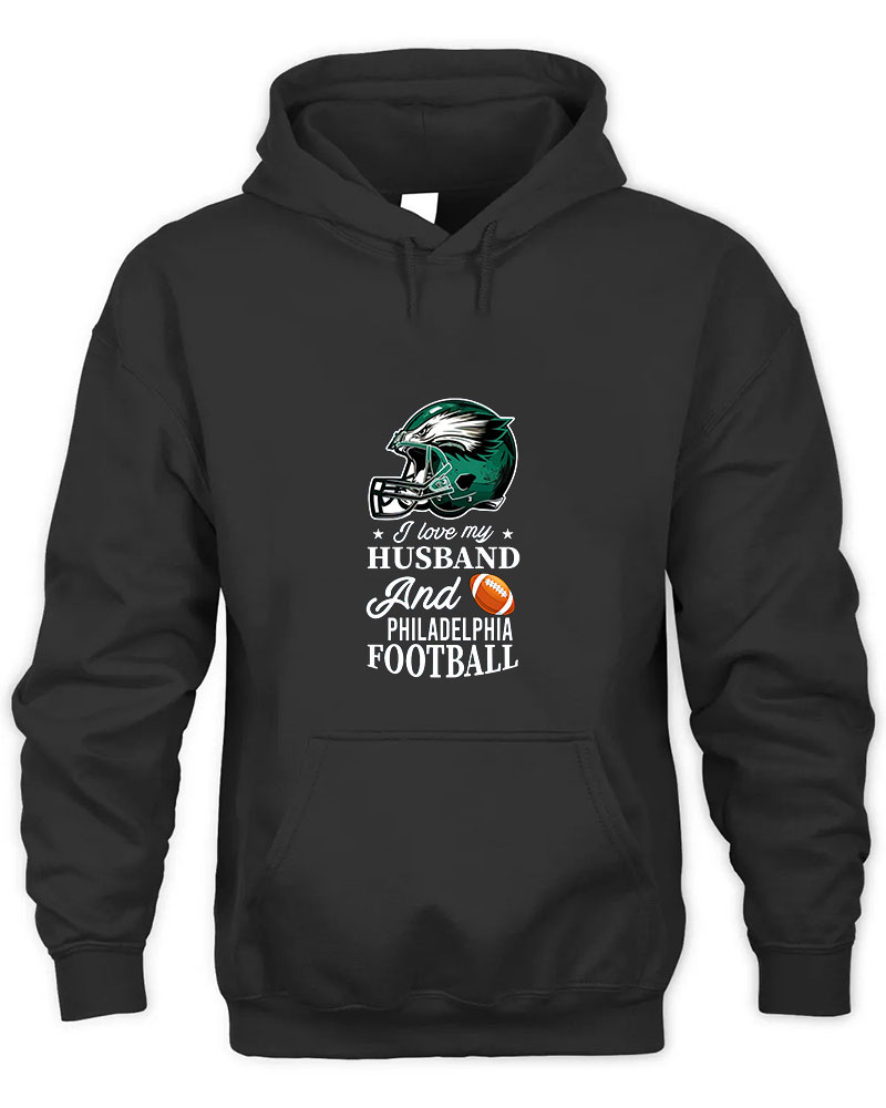 Vintage Philadelphia Football Graphic Tee Unisex Hooded-Black