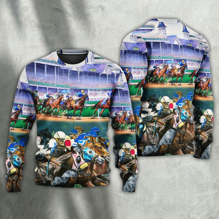 Horse Racing Lover We Love Amazing - Sweater - Ugly Christmas Sweaters