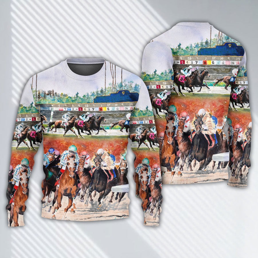 Horse Racing Wild Power - Sweater - Ugly Christmas Sweaters